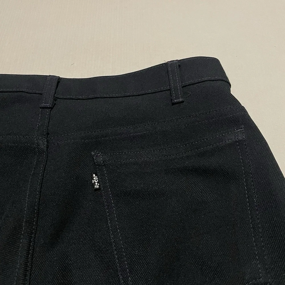 Vintage Levi's Mens Pants 33 X 26 Navy Blue Dacron Polyester Permanent Press